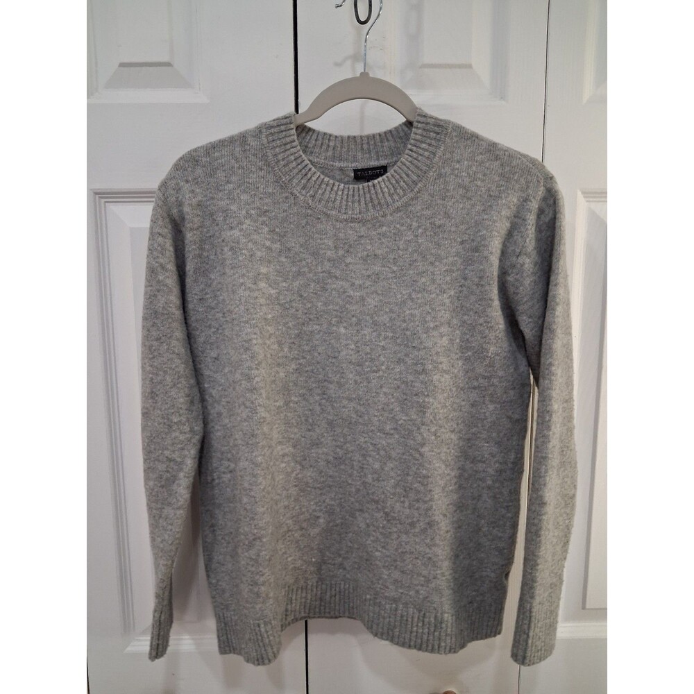 VTG TALBOTS Gray Crewneck Sweater Womens Pullover Soft Knit Classic Coastal M